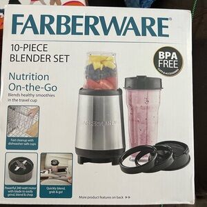 Farberware Single Serve Blender Set, 10 Piece, New Never Opened